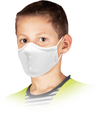 Mască igienică pentru copii din bumbac trei straturi SAFER WHITE 10k