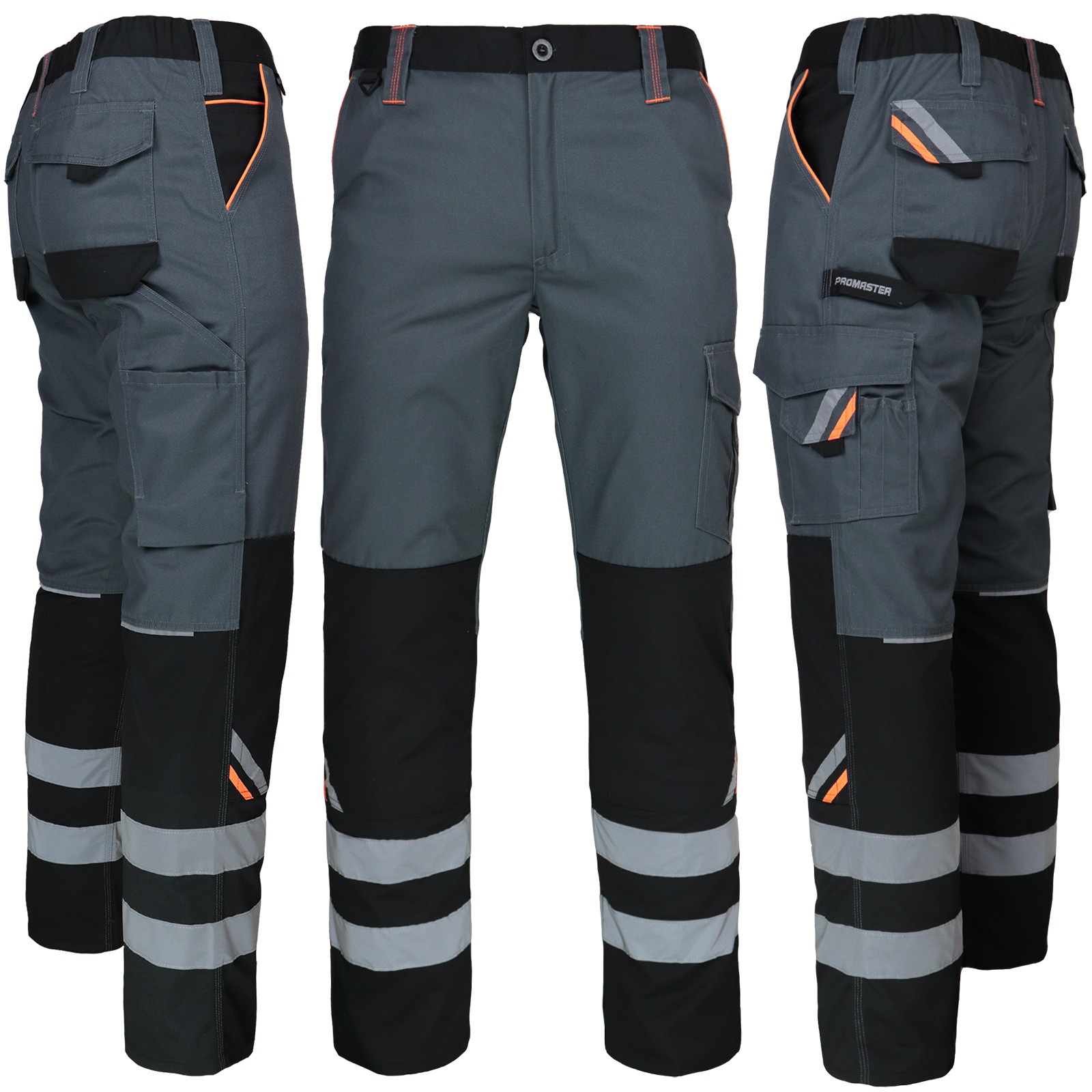 Pantaloni de lucru până la talie PRO GREY REFLEX Pantaloni de lucru până la talie PRO GREY REFLEX