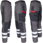 Pantaloni din bumbac până la talie DELUX REFLEX GREY