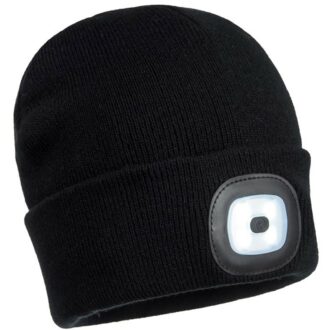 Căciulă de iarnă cu lanternă LED SHINE BLACK