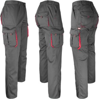 Salopetă de lucru damă cu elastan FRAULAND GREY RED