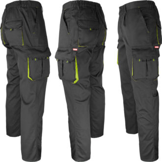 Pantaloni de lucru cu elastan MANNLAND BLACK YELLOW