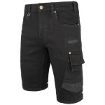 Pantaloni scurți de lucru din blugi JEANS STRETCH BLACK