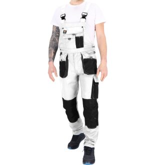 Pantaloni de lucru cu salopeta FOXI WHITE