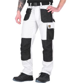 Pantaloni de lucru până la talie FOXI WHITE
