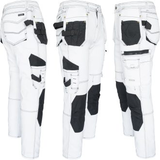 Pantaloni de lucru din denim JEANS WORK WHITE