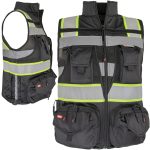 Vestă reflectorizantă TYTAN BLACK cu buzunare