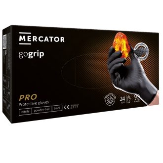 Mănuși de unică folosință din nitril 50 buc. MERCATOR® GoGrip BLACK nepudrate