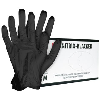 Mănuși din nitril negru nepudrate 100 buc BLACKER