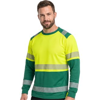 Tricou de lucru cu mâneci lungă reflectorizantă IGUANA GREEN